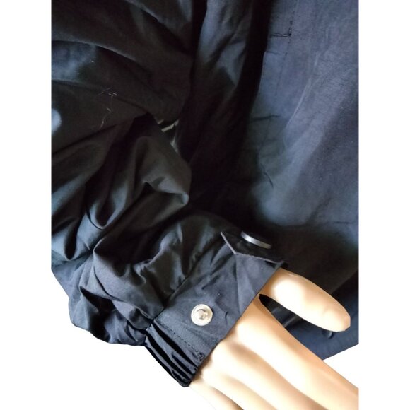 Woman Within Black Removable Hooded Raincoat Snap Button Zipper Closure Size 2X - Picture 12 of 14